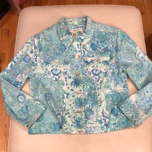 Coldwater Creek blue/white blend jean jacket